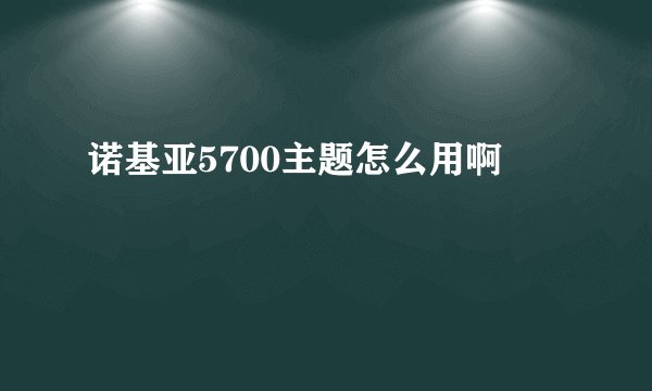 诺基亚5700主题怎么用啊
