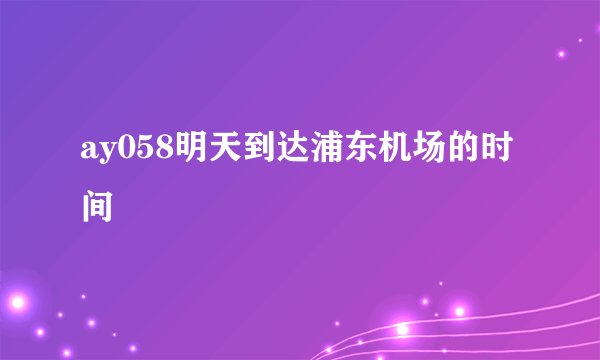 ay058明天到达浦东机场的时间