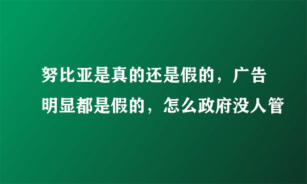 努比亚是真的还是假的，广告明显都是假的，怎么政府没人管