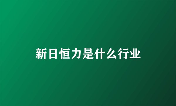 新日恒力是什么行业