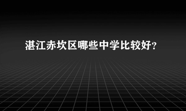 湛江赤坎区哪些中学比较好？