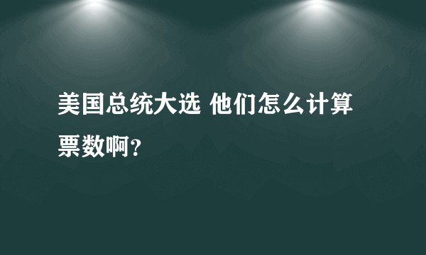 美国总统大选 他们怎么计算票数啊？