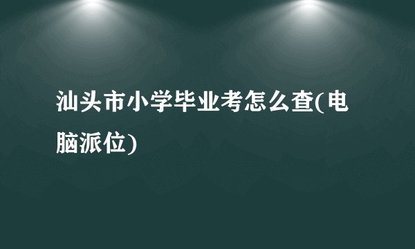 汕头市小学毕业考怎么查(电脑派位)