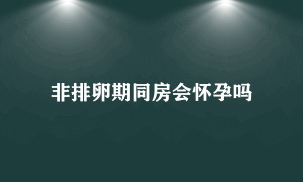 非排卵期同房会怀孕吗