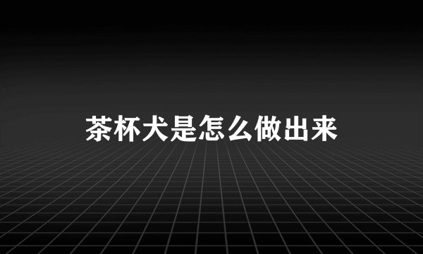茶杯犬是怎么做出来