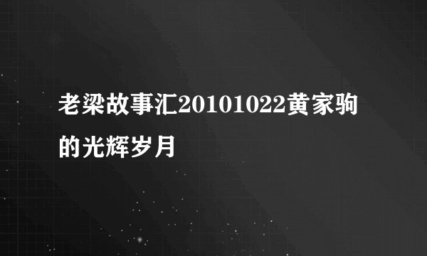 老梁故事汇20101022黄家驹的光辉岁月
