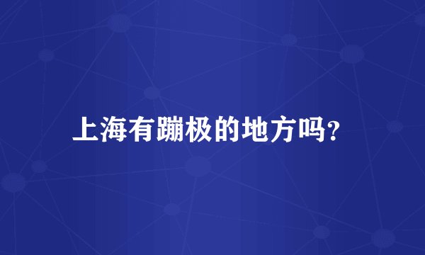 上海有蹦极的地方吗？