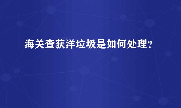海关查获洋垃圾是如何处理？
