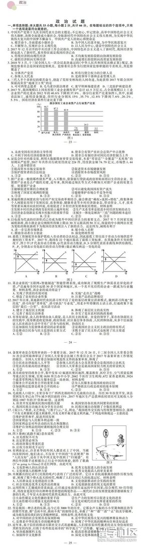 2018江苏高考文综真题及答案