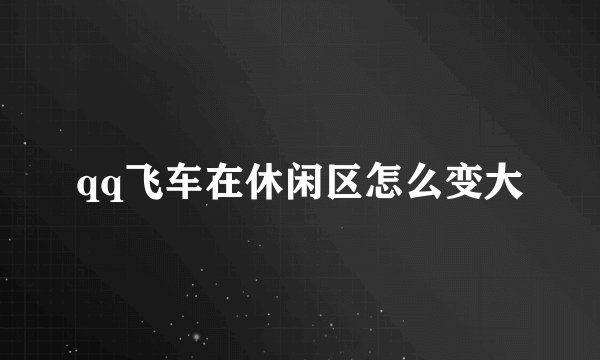qq飞车在休闲区怎么变大