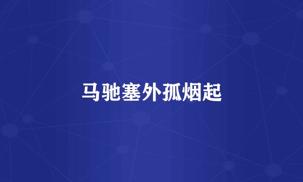 马驰塞外孤烟起