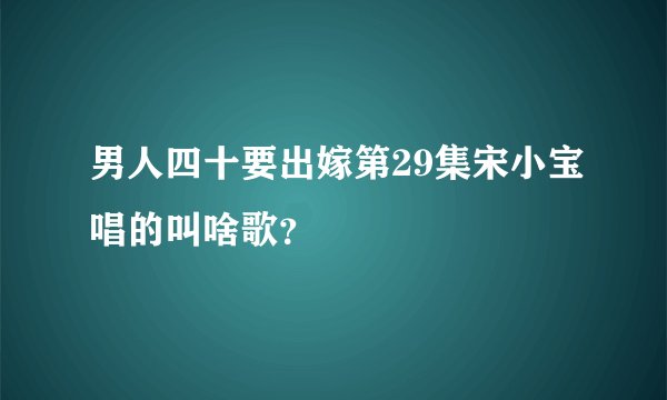 男人四十要出嫁第29集宋小宝唱的叫啥歌？