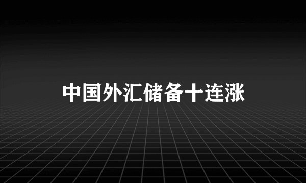 中国外汇储备十连涨