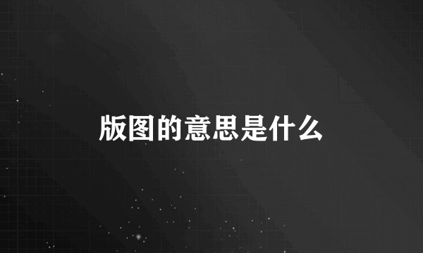 版图的意思是什么