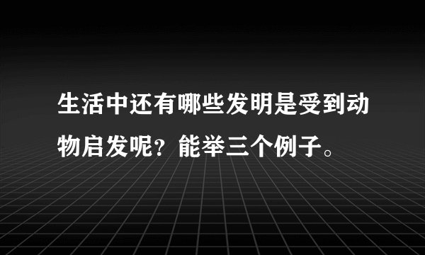 生活中还有哪些发明是受到动物启发呢？能举三个例子。
