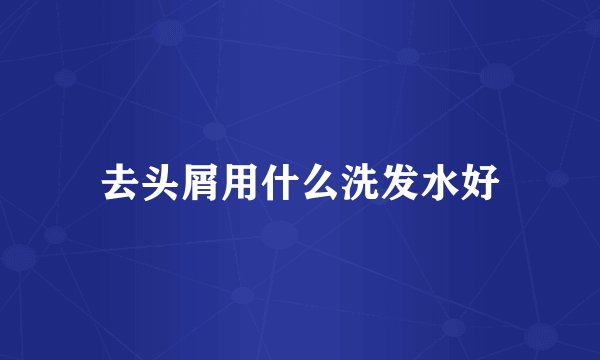 去头屑用什么洗发水好