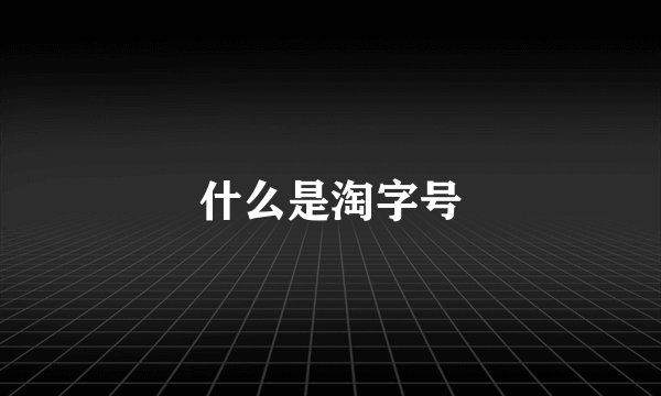 什么是淘字号