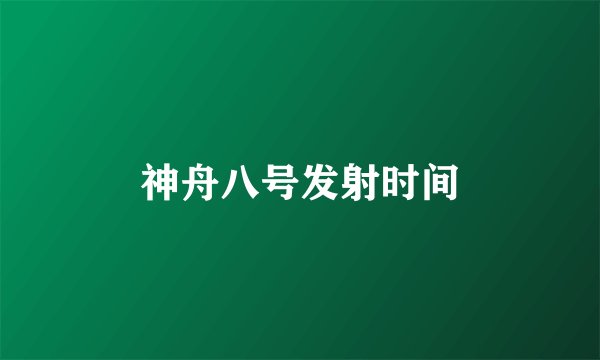 神舟八号发射时间