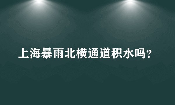 上海暴雨北横通道积水吗？