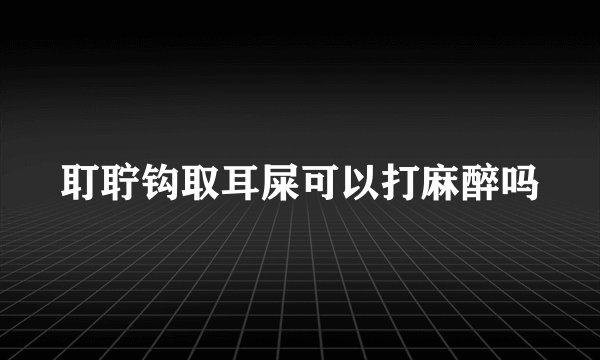 耵聍钩取耳屎可以打麻醉吗