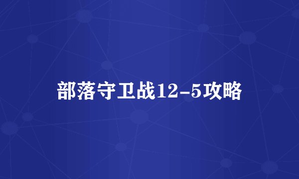 部落守卫战12-5攻略