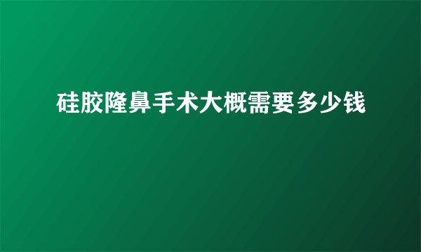 硅胶隆鼻手术大概需要多少钱