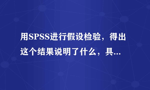 用SPSS进行假设检验,得出这个结果说明了什么,具体是怎么看的?