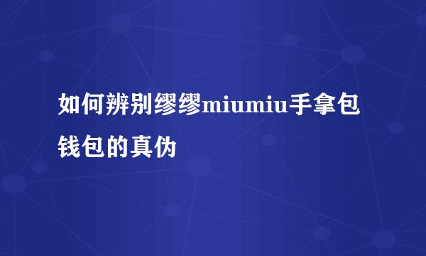如何辨别缪缪miumiu手拿包钱包的真伪