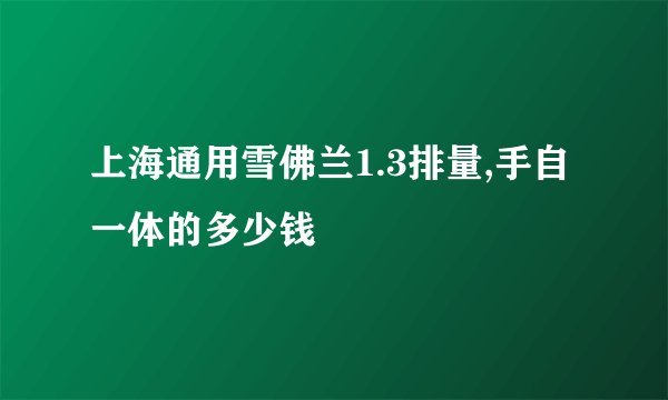 上海通用雪佛兰1.3排量,手自一体的多少钱
