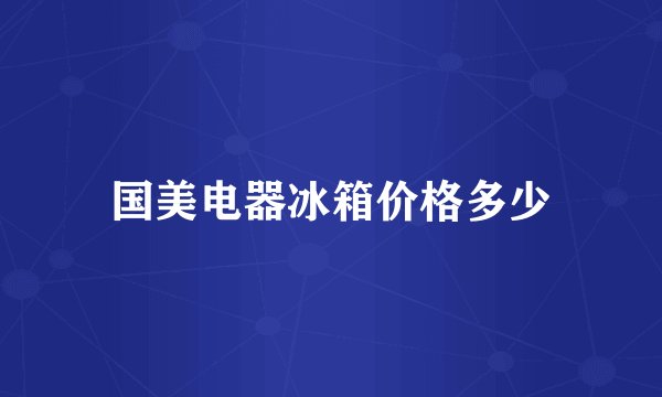 国美电器冰箱价格多少