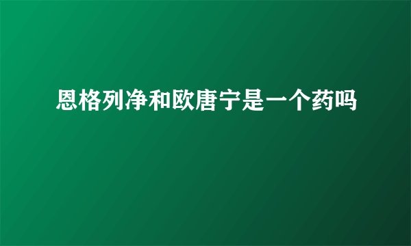 恩格列净和欧唐宁是一个药吗