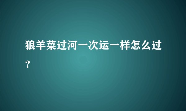 狼羊菜过河一次运一样怎么过？