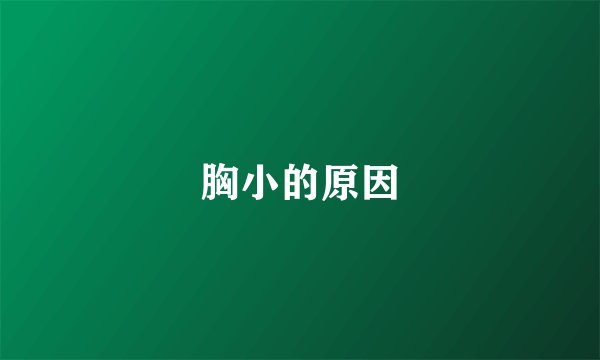 胸小的原因