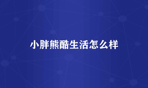小胖熊酷生活怎么样