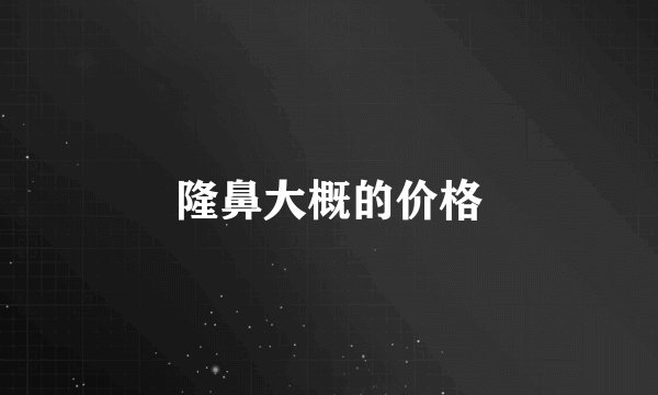 隆鼻大概的价格