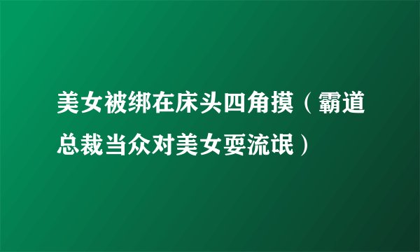 美女被绑在床头四角摸(霸道总裁当众对美女耍流氓)