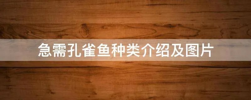 急需孔雀鱼种类介绍及图片