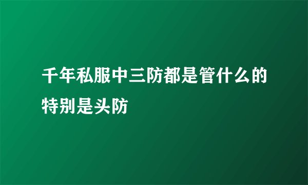 千年私服中三防都是管什么的特别是头防