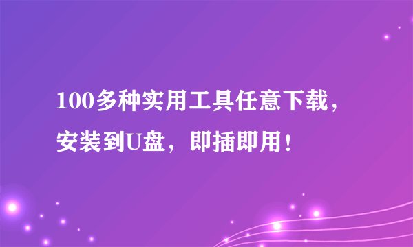 100多种实用工具任意下载，安装到U盘，即插即用！