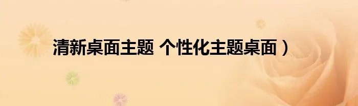 清新桌面主题 个性化主题桌面)
