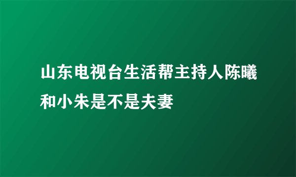 山东电视台生活帮主持人陈曦和小朱是不是夫妻