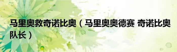 马里奥救奇诺比奥（马里奥奥德赛 奇诺比奥队长）