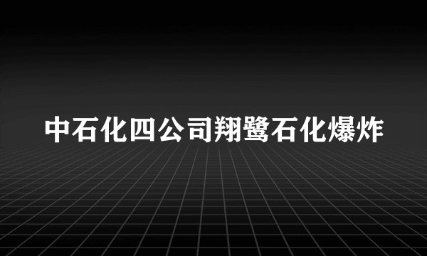 中石化四公司翔鹭石化爆炸