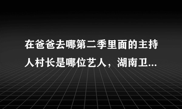 在爸爸去哪第二季里面的主持人村长是哪位艺人，湖南卫视的吗？资历和何炅怎么样？