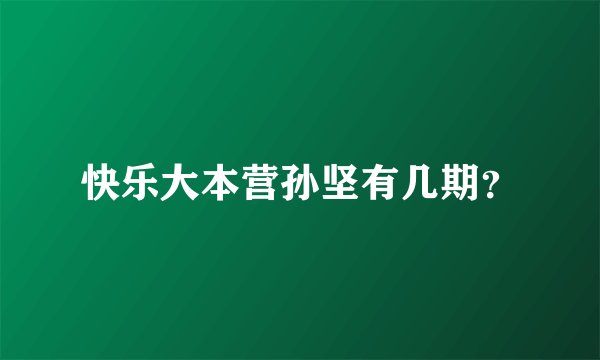 快乐大本营孙坚有几期？