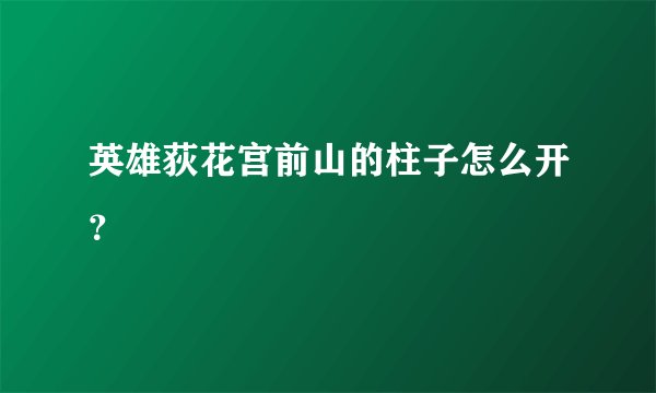 英雄荻花宫前山的柱子怎么开？