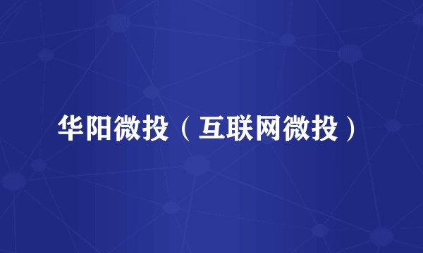 华阳微投（互联网微投）