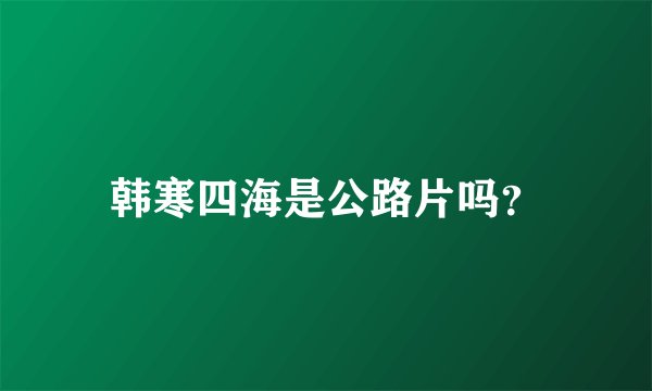 韩寒四海是公路片吗？