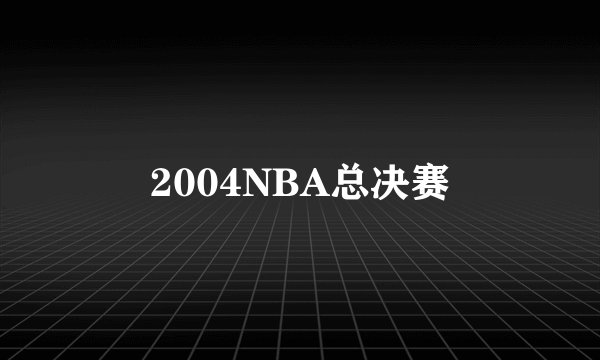 2004NBA总决赛