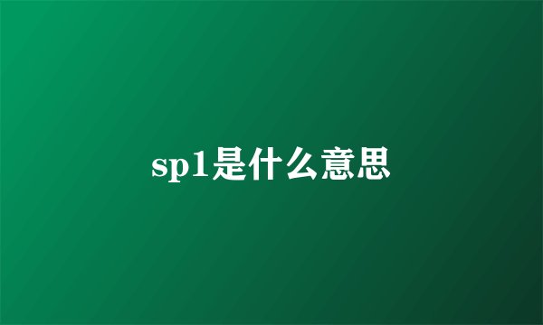 sp1是什么意思